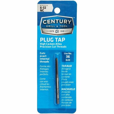 CENTURY DRILL TOOL Century Drill & Tool 6-32 Carbon Steel National Coarse Tap-Plug 95004